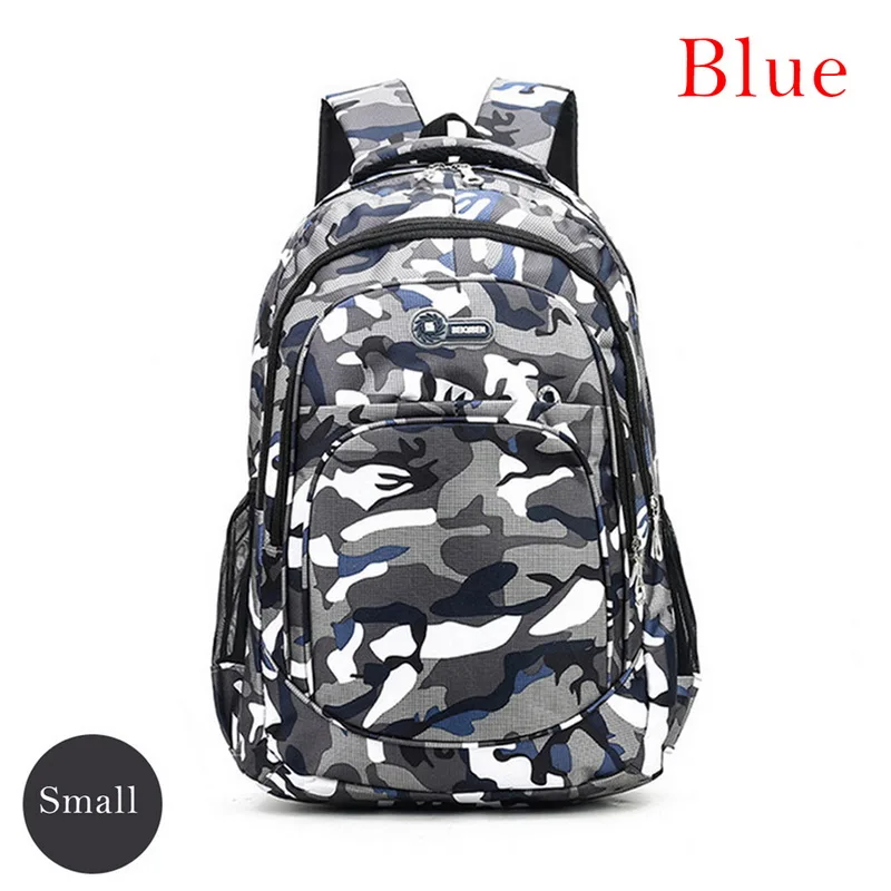 2 размера камуфляжные водонепроницаемые школьные рюкзаки для девочек и мальчиков ортопедические детские рюкзаки сумки для книг Mochila Escolar школьные сумки - Цвет: blue small