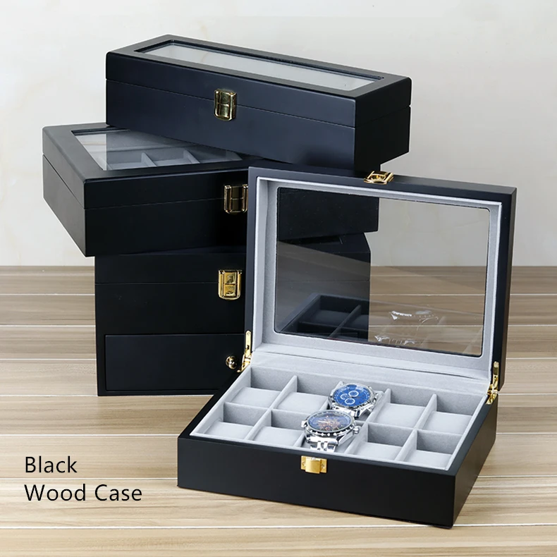 Europäischen Stil Uhr Boxen Fall 6/10/12 Slots Watch Lagerung Box Holz Uhr Veranstalter Mode Uhr Geschenk Box Männer Armbanduhr box – Detail 20