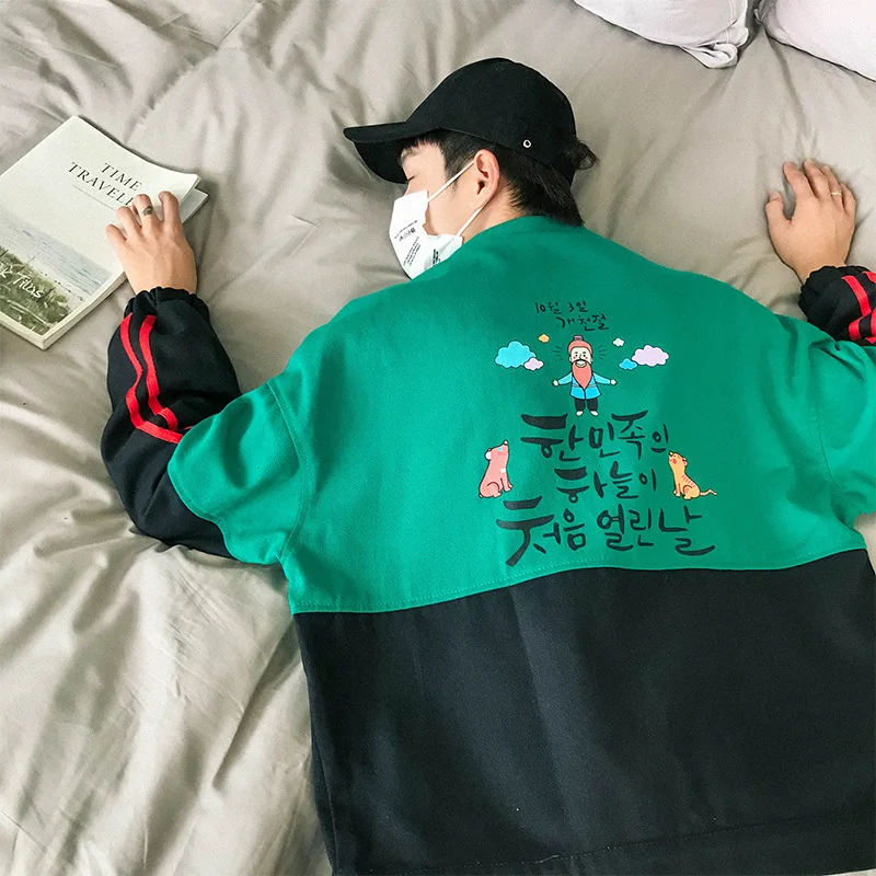 

Autumn New Style BF Harajuku-Style Jacket Men's Loose-Fit Korean-style Trend Students Versatile Casual Baseball Uniform Coat Men