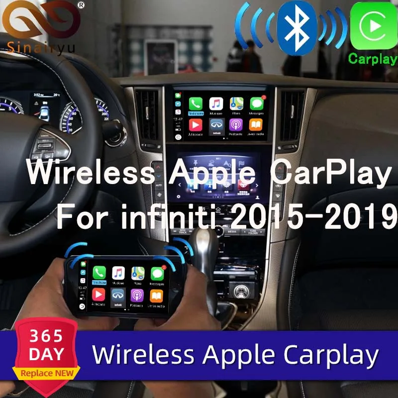 

Sinairyu Wireless Apple Carplay For infiniti 8inch Screen 2015-2019 Q50 Q60 Q50L QX50 Android Auto Mirror Wifi Car Play Airplay