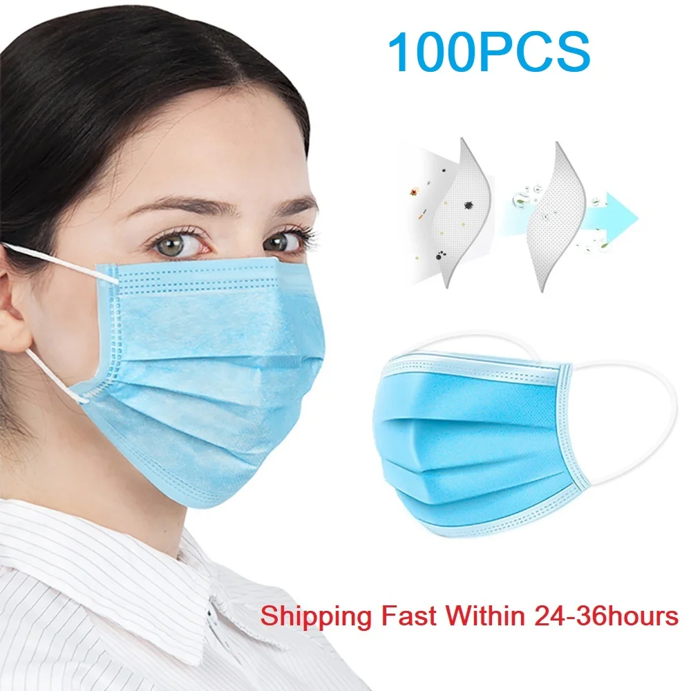 

50/100pcs Disposable Earloop Face Mask Protect Yourself from Dust Germs Pollen Ideal for Construction Workers