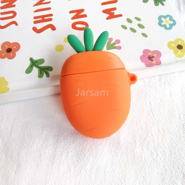Creativity Cartoon funny cute silicone Case For Airpods 2 1 cover For Air pods 1 2 Case Wireless charging soft Cover Box radish