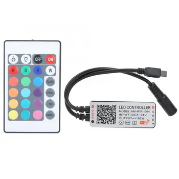 

WiFi Intelligent LED Light Controller 4-Way RGBW Lamp Strip Controller DC 5-24V with IR Remote Control 192W Output