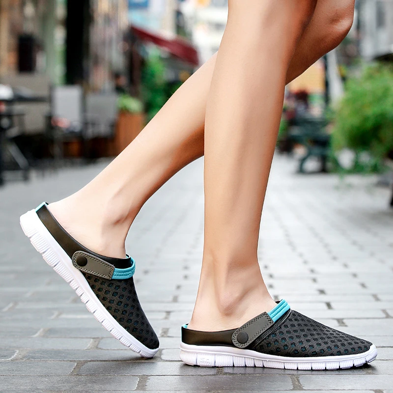 New song card 2020 summer new mesh sandals and slippers dongdong sandals beach shoes plus size non-slip lazy slippers Sandalias