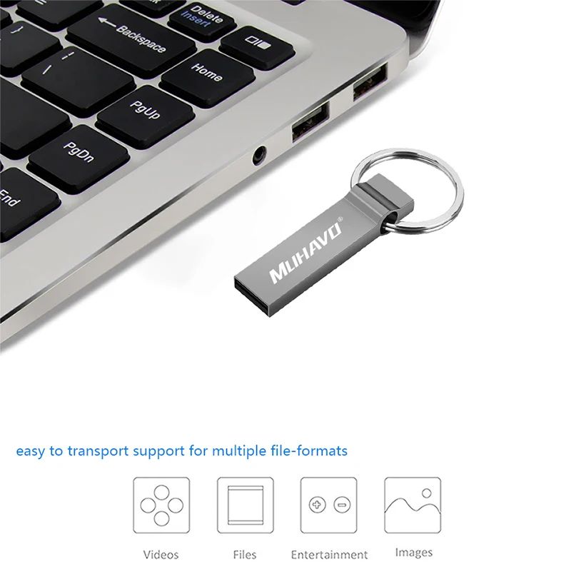 Usb флеш накопитель 128 ГБ металлическая ручка 64 32 16 водонепроницаемая флешка 8