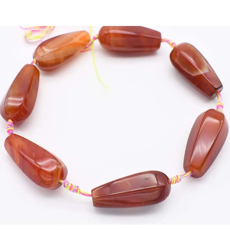 43x19mm 2 strands Natural dark Red agate Oval shape stone For DIY Bracelet Necklace Jewelry Making
