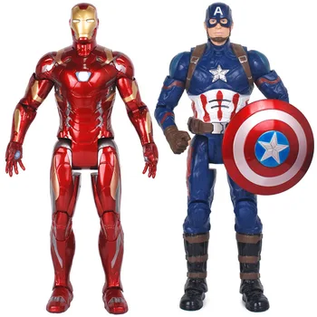 

14inch Marvel Hero Iron-man Action Figure Doll Model Captain with Luminescence Kids Toys Anime Figure Figma Gifts for Boys