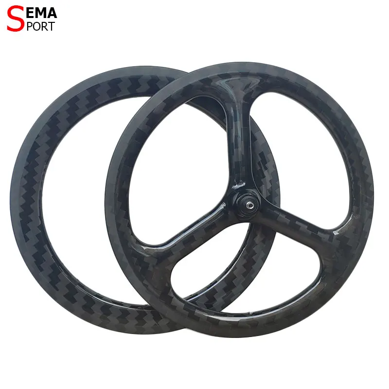 349SV-TR Carbon Fiber Trispokes Rim 74mm 16inch 349 V Disc Brake Wheel For Brompton