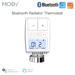 Moes – Thermostat Bluetooth Tuya, actionneur de Valve de radiateur, contrôleur de température intelligent, Sigmesh, chauffage TRV, commande vocale avec Alexa 