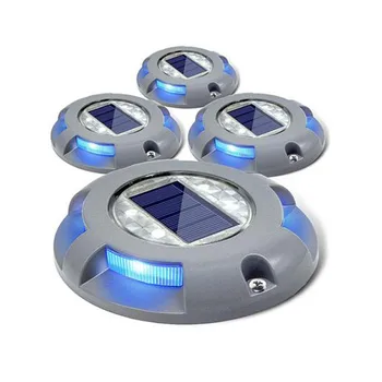 

Thrisdar Driveway Dock LED Solar Lights 4LED Aluminum Solar Powered Deck Lights Outdoor Road Markers Light For Step Sidewalk