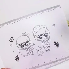 Креативный блокнот для учебы и экзамена, 28 см, шкала, линейка, мультяшная доска для письма, школьные, офисные, канцелярские принадлежности, детский подарок