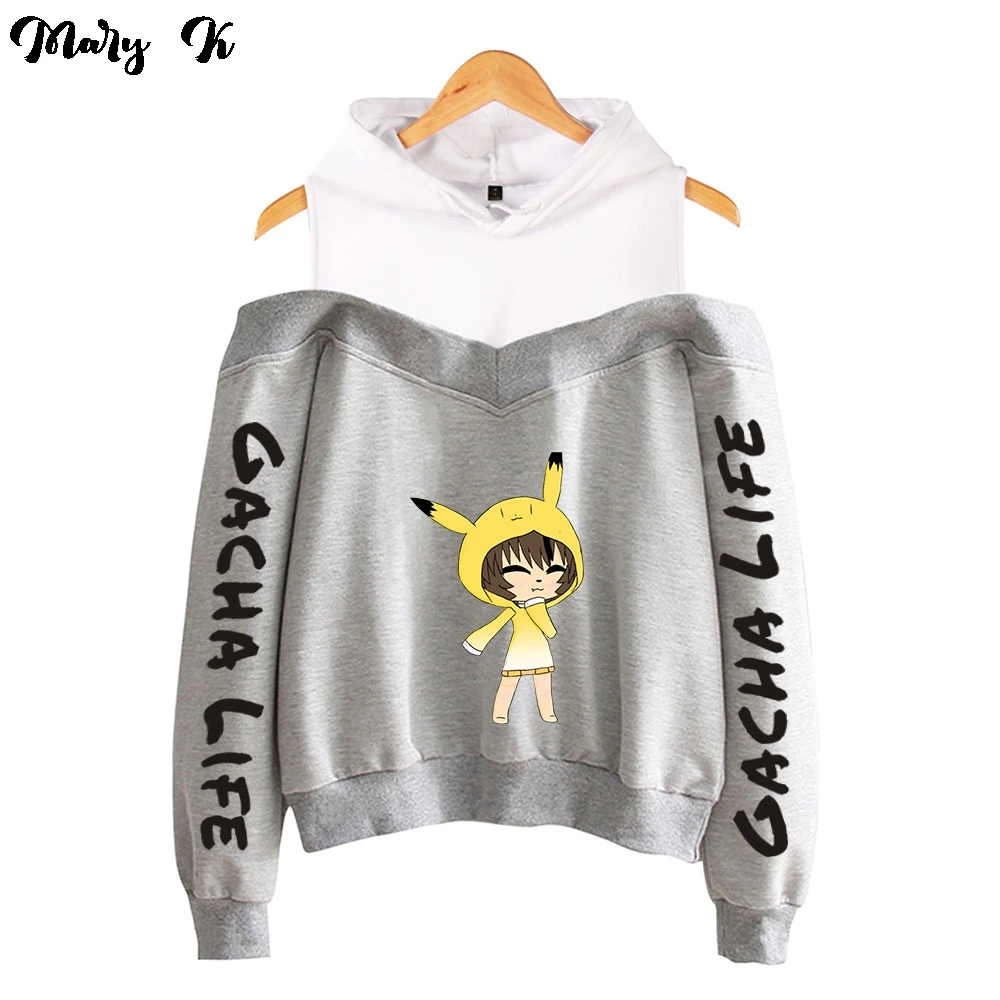 

Gacha Life cute ladies hoodie Sweatshirts Womens streetwear Pullover Off-shoulder Harajuku Tracksui girls sweatshirt Oversized