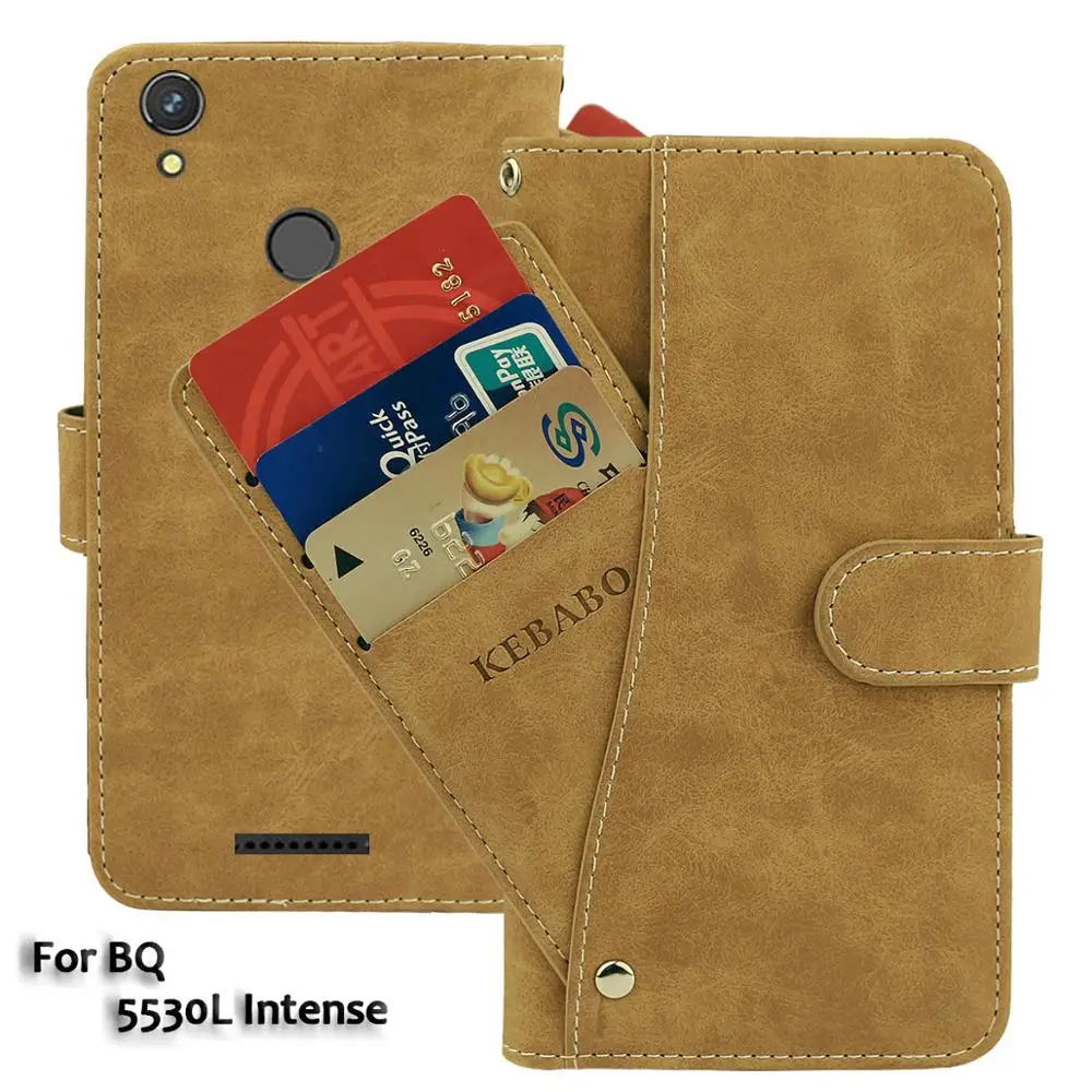 

Vintage Leather Wallet BQ 5530L Intense Case 5.45" Flip Luxury Card Slots Cover Magnet Stand Phone Protective Bags