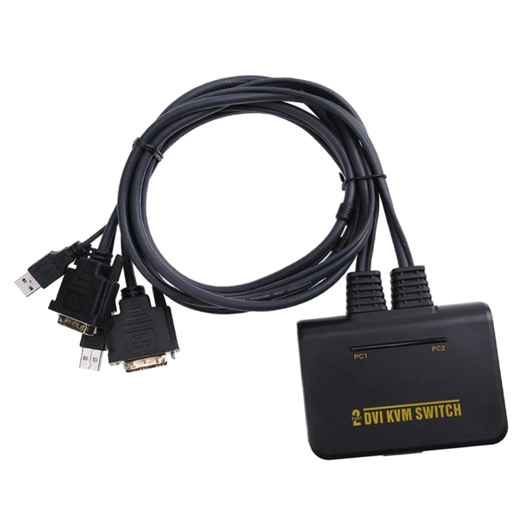 USB DVI KVM переключатель 2 порта USB 2,0 DVI KVM переключатель конвертер