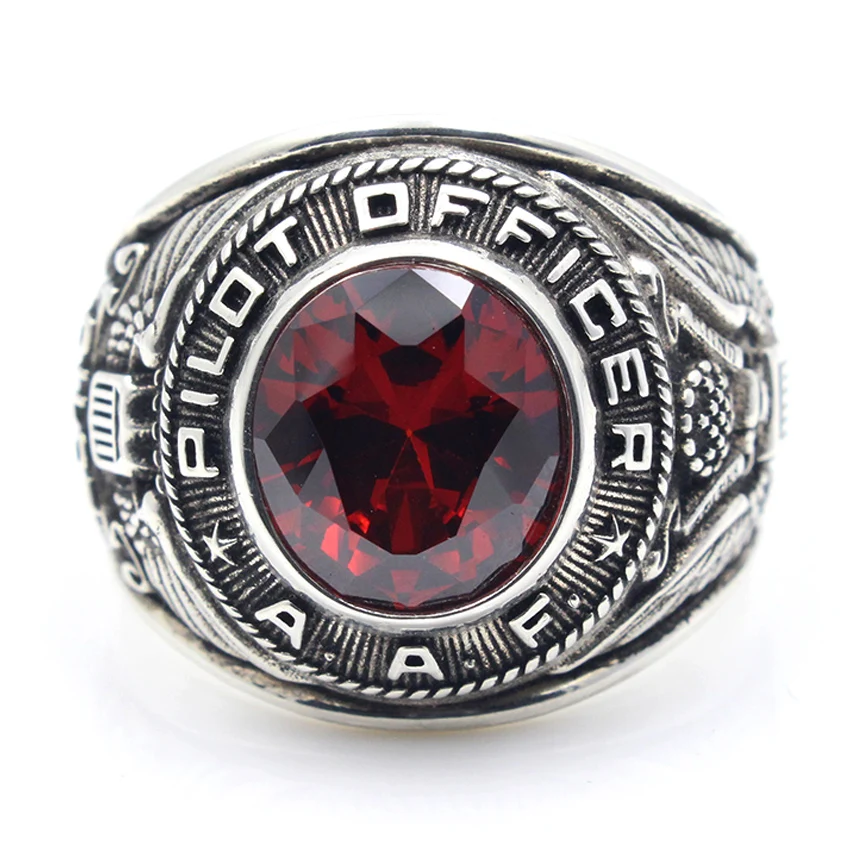 

Vintage United States USAAF Air Force Poilt Office Military Sterling Silver Ring