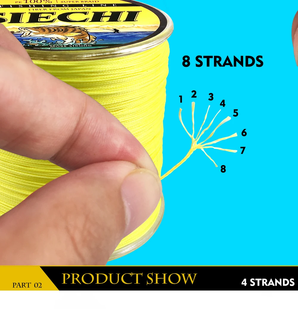 NEW Fishing Line 8 Strands 4 Strands PE Braided 500 Meters Multifilament Fishing Line Rope peche carpe Wire 20-88lb