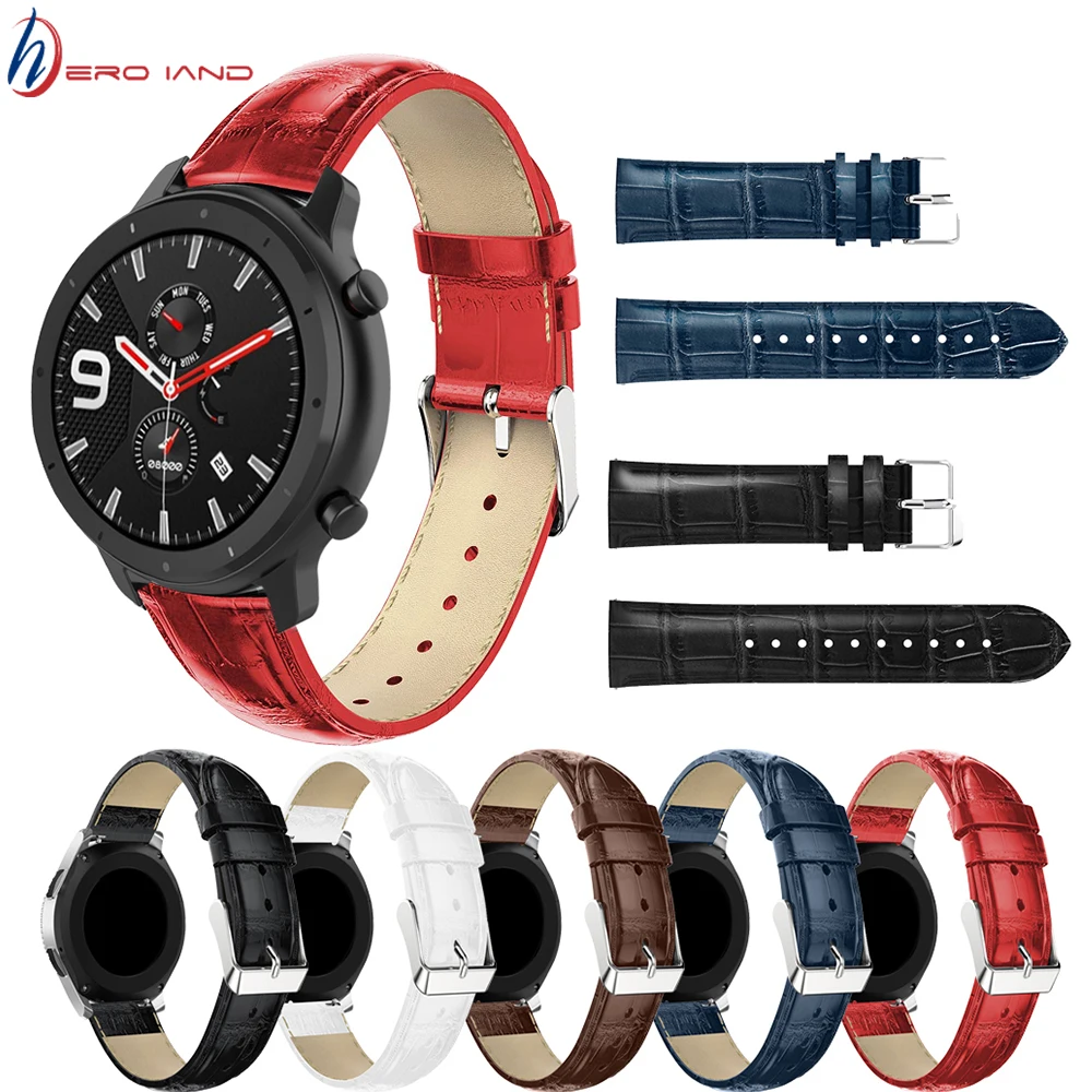 Для AMAZFIT Stratos 2s Pace Смарт-часы ремешок кожаный Браслет xiaomi huami amazfit GTR 47 мм 42 GTS ремни