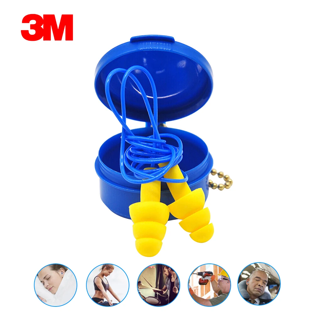 

1 pair 3M 340-4002 Ear Plug with Straps Anti-noise Earplugs Sleeping Earplugs Christmas Tree Comfortable Ear Protector with Box