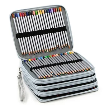

Sketch Stationery Bag Folding Pencil Case Portable Pu Art Supplies Drawing Storage Zipper Two Colors Colored Pencil Bag