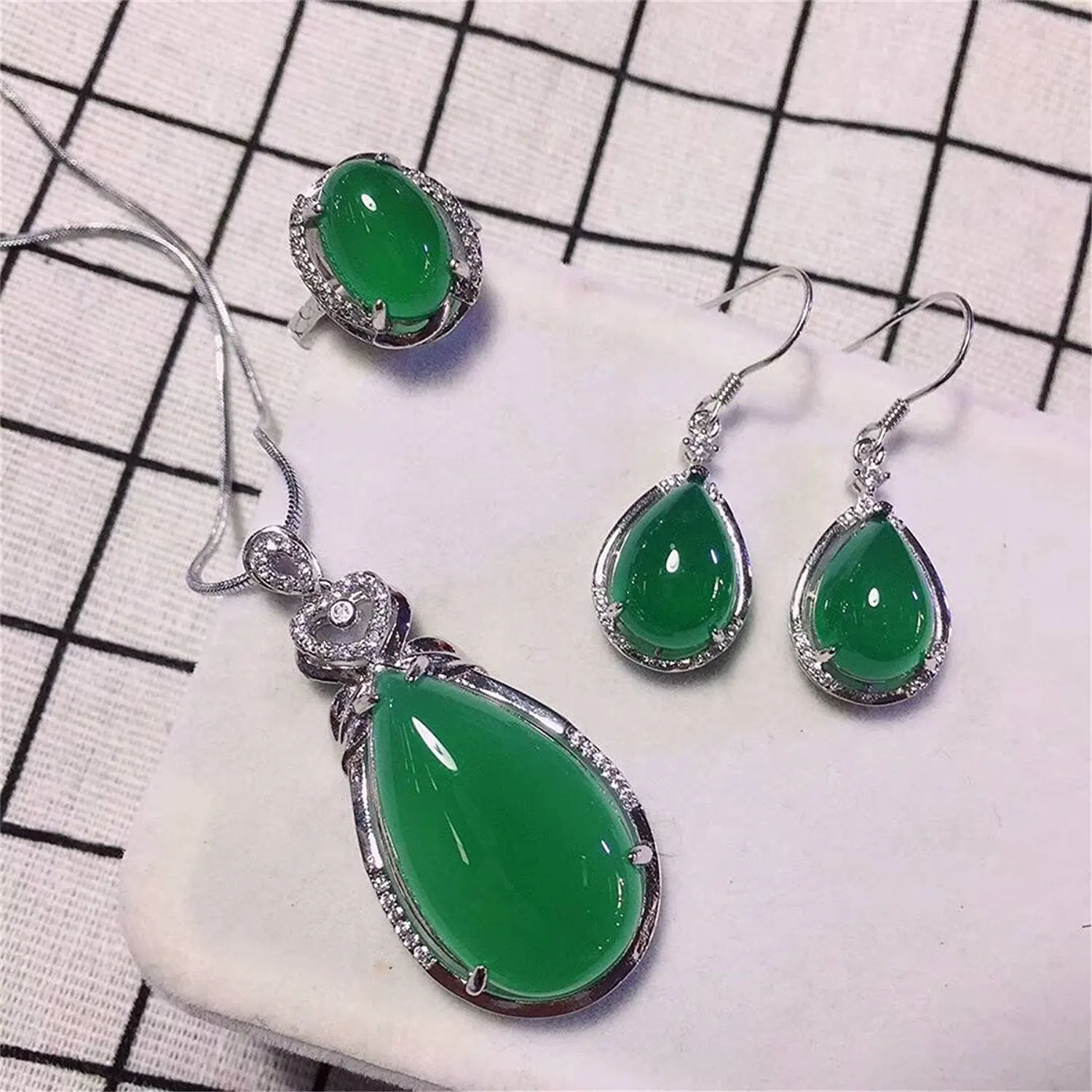 LETSFUN Fine Jewelry Подвеска из натурального агата зеленый S925 яйцо поверхность ожерелье ювелирные изделия