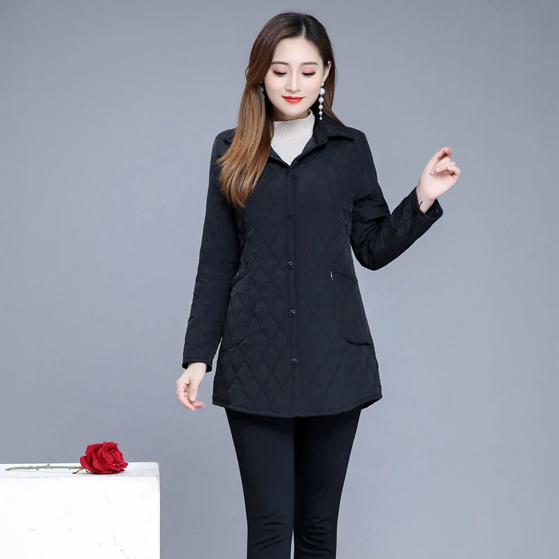 Autumn winter Warm thin quilted jacket Long-sleeved Jacket Parkas new middle age women cotton-padded tops mother Cotton coat 3