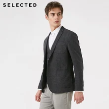 Отборный мужской шерстяной классический блейзер шерстяной деловой Повседневный вязаный пиджак одежда S | 419108503