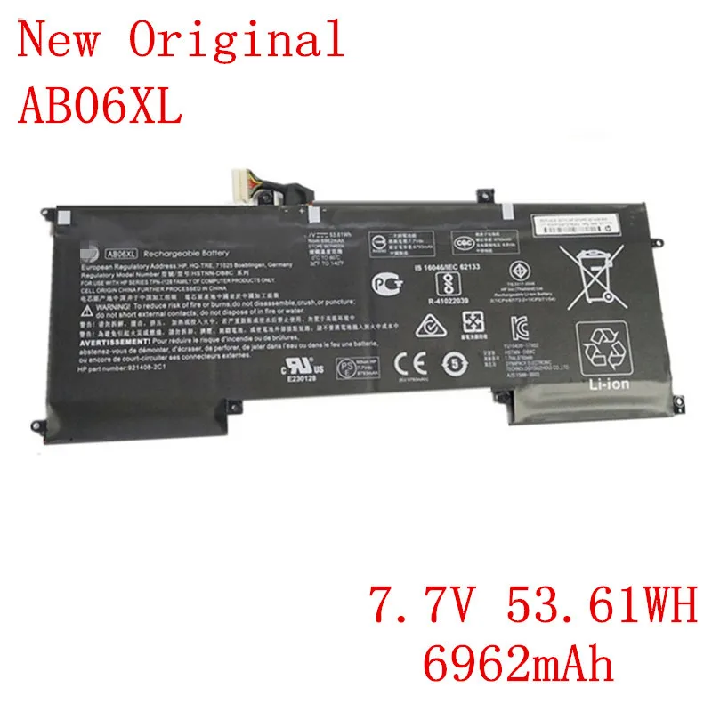 

New Original Laptop Li-ion Battery AB06XL for HP ENVY13-AD022TU 13-AD023TU HSTNN-DB8 024TU 025TU TPN-I128 7.7V 6962mAh 53.61WH