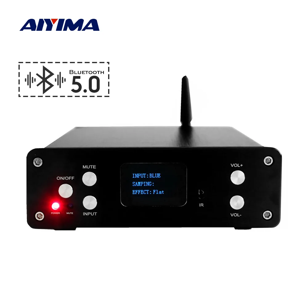 

AIYIMA STA326 Bluetooth Subwoofer Amplifier OLED 2.1 Power Amplifier Bluetooth CSR8675 5.0 Optical Coaxial USB Input 30Wx2+60W