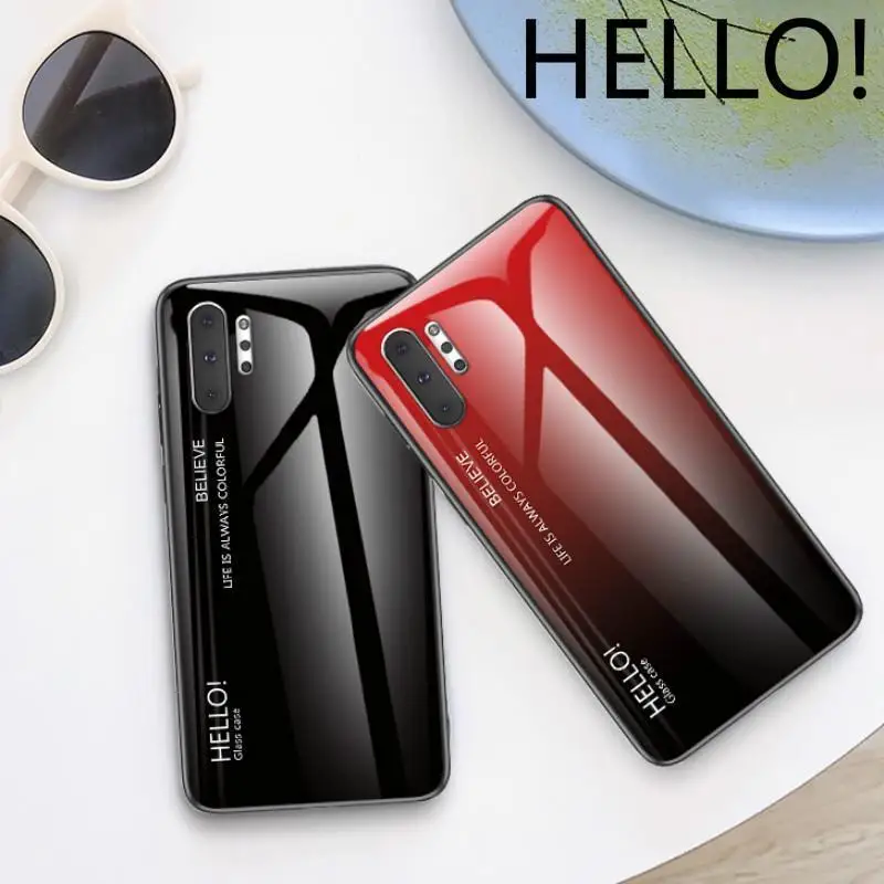 

Hot Gradient Tempered Glass Case For Samsung S10E S10 5G S9 S8 J4 J6 A6 A8 Plus A7 A9 2018 A70 A60 A50 A30 Note 10 Pro PC Cover