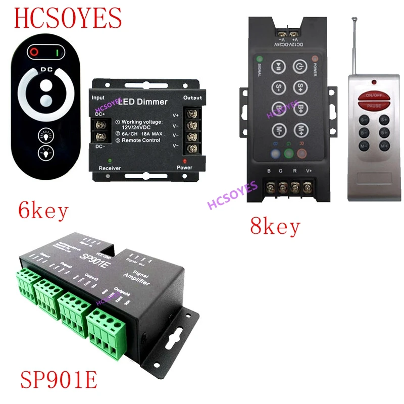 6key 8key SP901E SPI усилитель сигнала RF пульт дистанционного управления беспроводной RGB