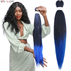 My-Lady 20'' Synthetic Ombre Pre Stretched Braiding Hair Extensions Easy Crochet Braid Hair Bundle Yaki Straight Box Afro Braids