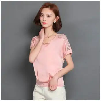 

RC22 Summer 2020 short sleeve t shirt Women Top blue Garment