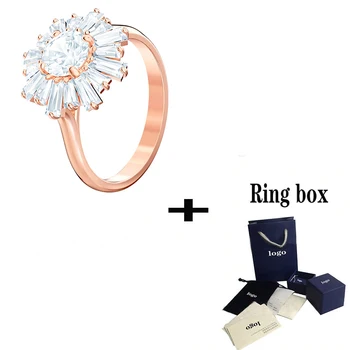 

SWA 2019 Exquisite New Sunshine Ring Fashion Shiny Crystal Ladies Jewelry For Girlfriend Engagement Romance Jewelry Gift