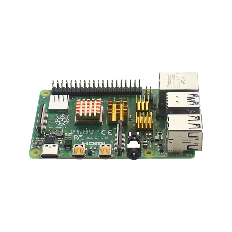 4 шт. Raspberry Pi 4 Модель B Алюминий теплоотвод серебристый, Черный Цвета: золотистый, синий многоцветный радиатора охлаждения комплект для RPi 4B