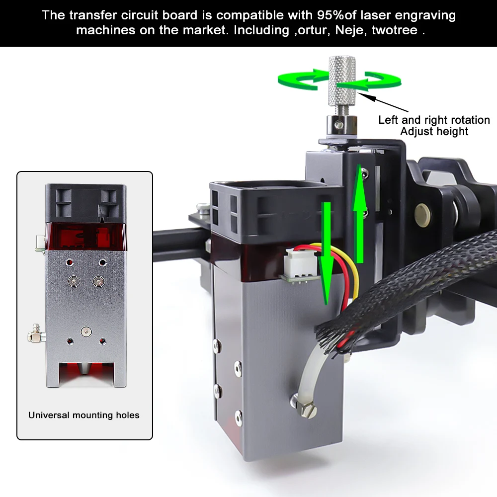 Zbaitu 80w Módulo de Cabeça do Laser Mais Novo Módulo do Laser do Diodo para o Cnc Enagraving Máquina Compressor de ar Foco Ajustar Deslizante - Image 2