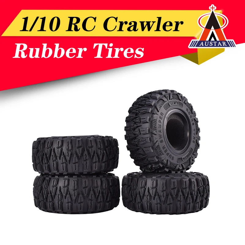 4 шт. AUSTAR 2 дюймов 120 мм резиновые шины для Traxxas TRX 1/10 осевой SCX10 90056 90045 RC Рок