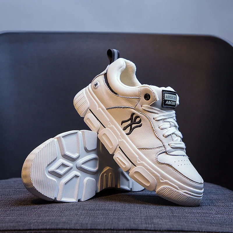 

Autumn & Winter White Shoes Women's Genuine Leather 2019 New Style Korean-style Versatile Flat Retro Dad Shoes Casual Single Sho