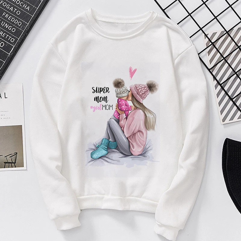 Женская толстовка с капюшоном Lei-SAGLY Super Mama Повседневная Удобная Толстовка