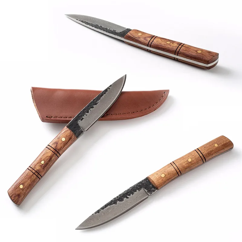 Damascus-Hunting-Knife-Hand-Forged-Outdoor-Equipment-Handmade-Pocket-Knife-Survival-Straight-Knife-Fixed-Blade-Rosewood (4)