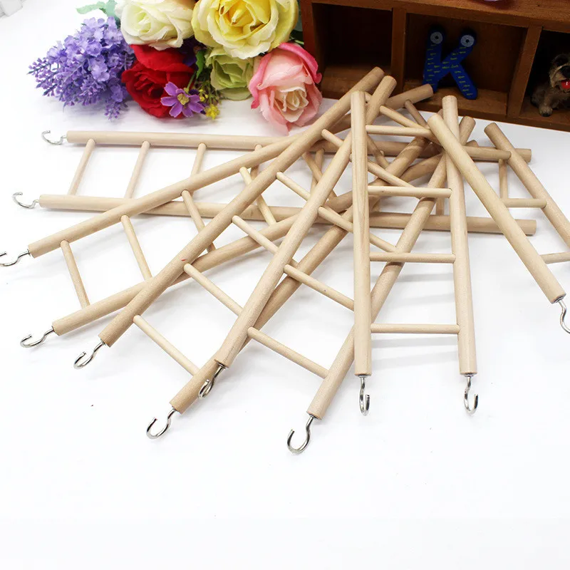 Wooden Small Ladder font b Pet b font Bird Budgie Parrot Hamster Gerbil Mouse Cage Ladders