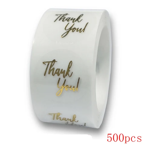 Round Paper White You've good taste Stickers Gold Thank you stickers for Business Packaging Seal Label Stickers