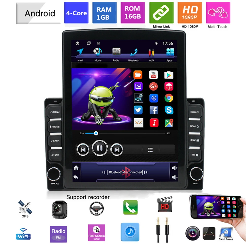 7" Touch 2 Din Quad-core Android Bluetooth Car Stereo GPS Nav Radio MP5 Player 