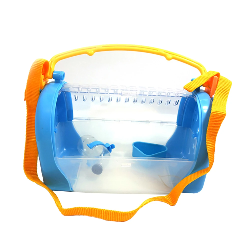 

Acrylic Hamster Out-of-port Carrier Bag Visible Breathable Cage Small Animals Travel Case Strap Bag with Water Bottle