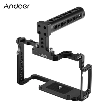 

Andoer Camera Cage + Top Handle Kit with 1/4 Inch & 3/8 Inch Screw Holes Dual Cold Shoe Mount for Canon 5DS 5DR 5D Mark