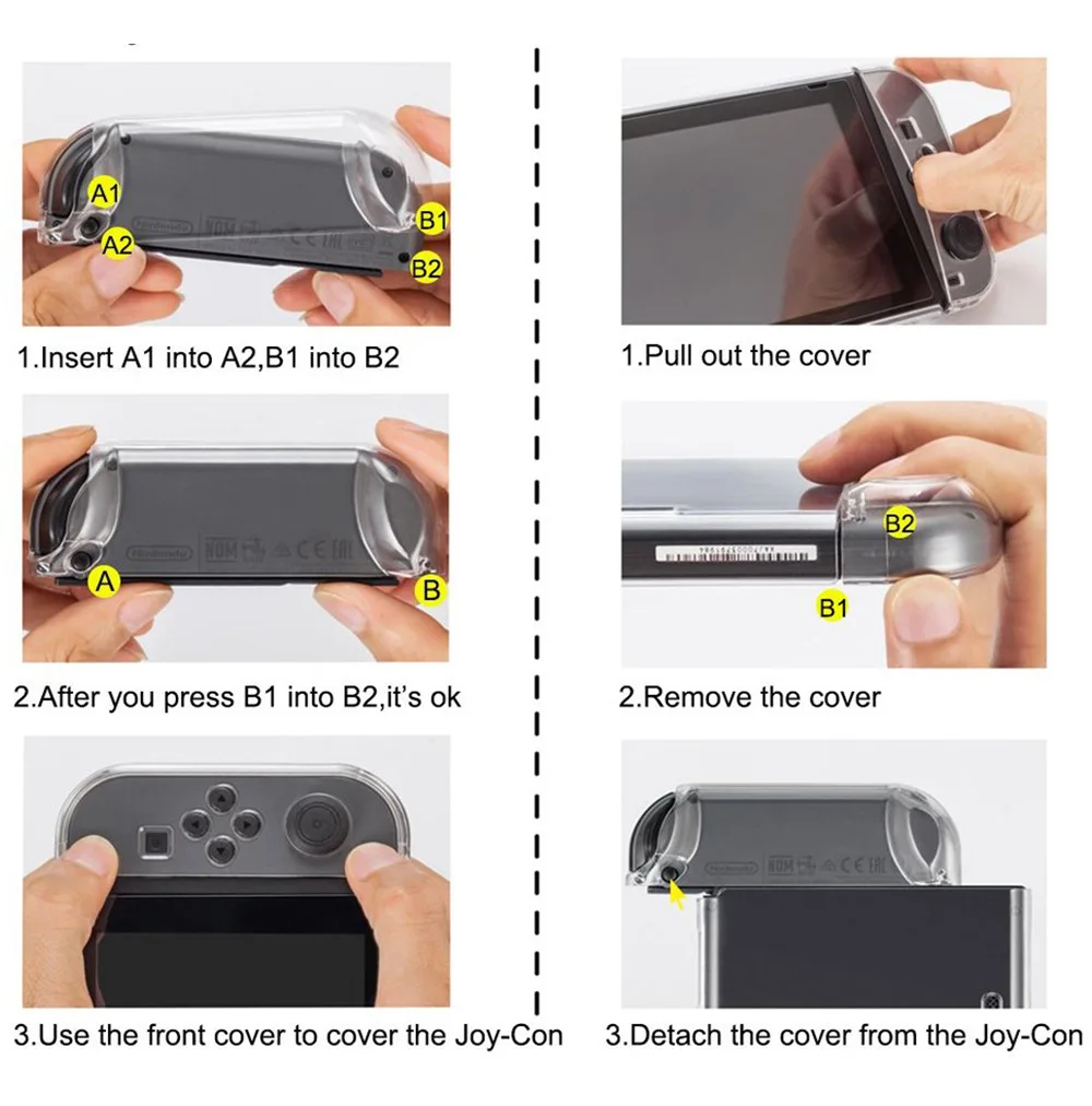 Caiul nintendo Switch Crystal Case игровая консоль NS Сплит Тип чехол Прозрачный чехол для ПК Жесткий Чехол; защитный чехол