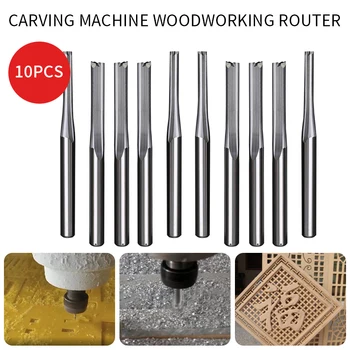 

Straight End Mill Milling Flutes CNC Cutting 3.175mm Tungsten Steel Straight Slot Bit 2-Flute Woodworking Engraving Knife