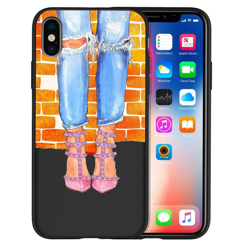 Модный чехол для телефона для девочек iPhone 11 11 Pro Max 5 5S 6 6S 7 8 Plus X XS Max XR для Capa iPhone 8 Case Etui - Цвет: 12