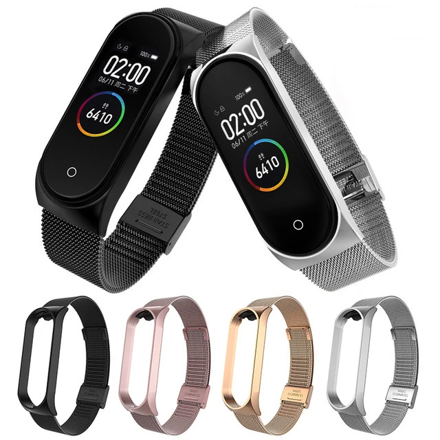 

Strap For Xiaomi Mi Band 3 4 Wrist Metal Bracelet Screwless Stainless Steel for Xiaomi Mi Band 4 3 Strap Wristbands Pulseira