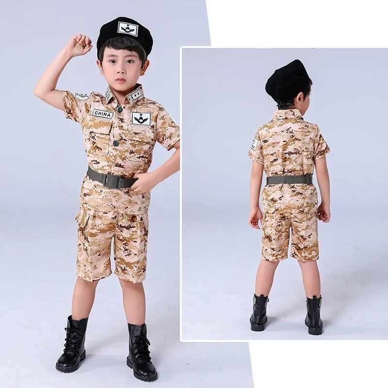 Детский Камуфляж, военный, армейский, униформа для мальчиков тактический пояс для охоты Костюмы подростков армейские джунгли куртки костюмы для косплейной вечеринки