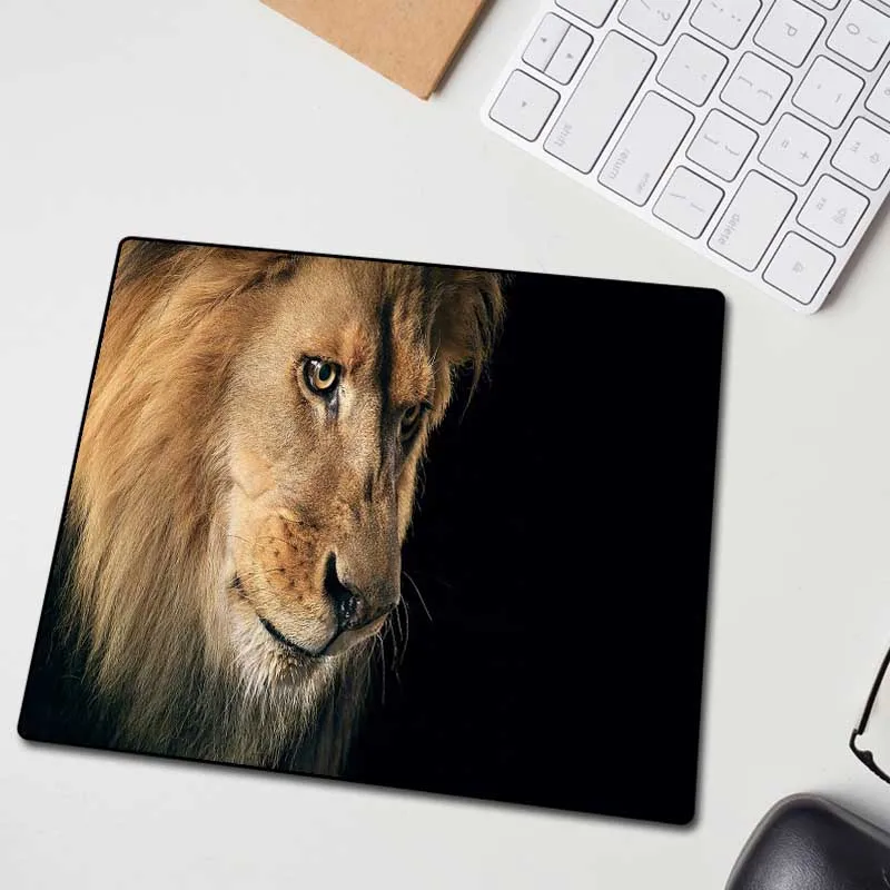 XGZ Large Mouse Pad Black Lock Edge Animal Lion Custom Office Computer Keyboard Table Mat Rubber No